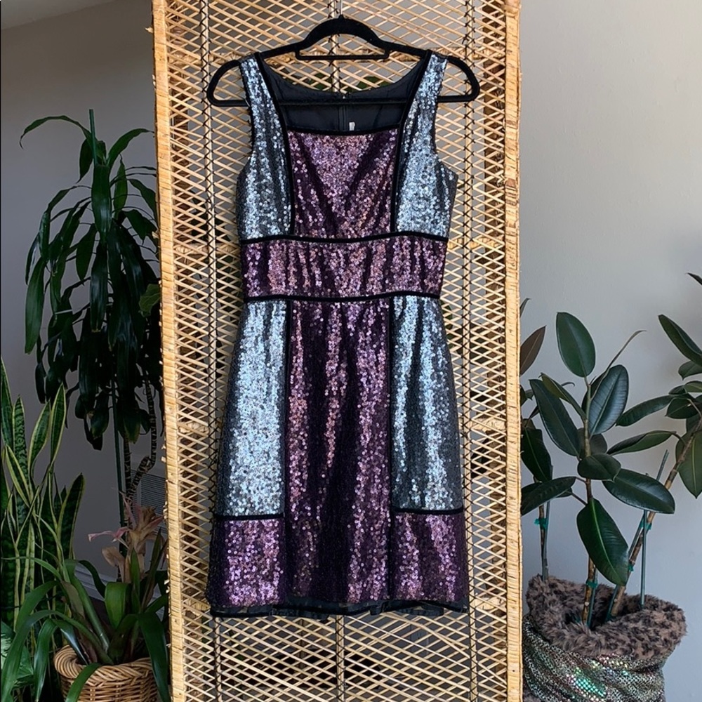 Naeem Khan A-Line Sequenced Dress Size 8 100% Silk